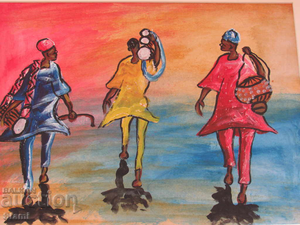 Auction Musicians from Africa - oil painting Auction Musicians from Africa - oil painting