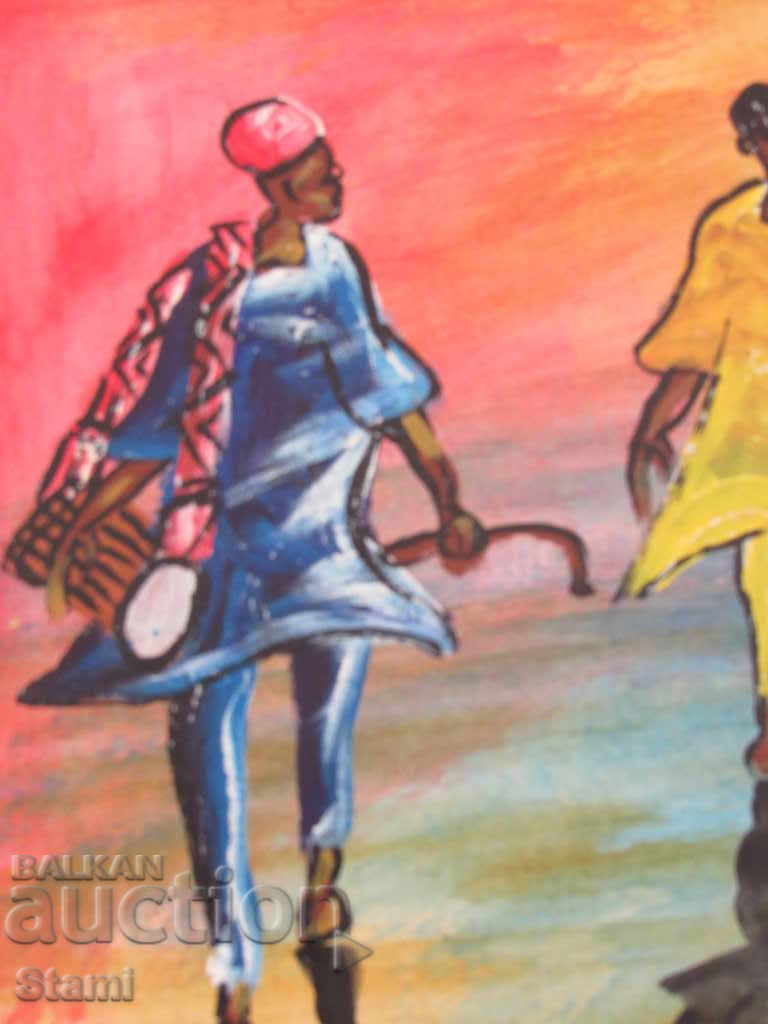 Musicians from Africa - oil painting - 6 Musicians from Africa - oil painting - 6