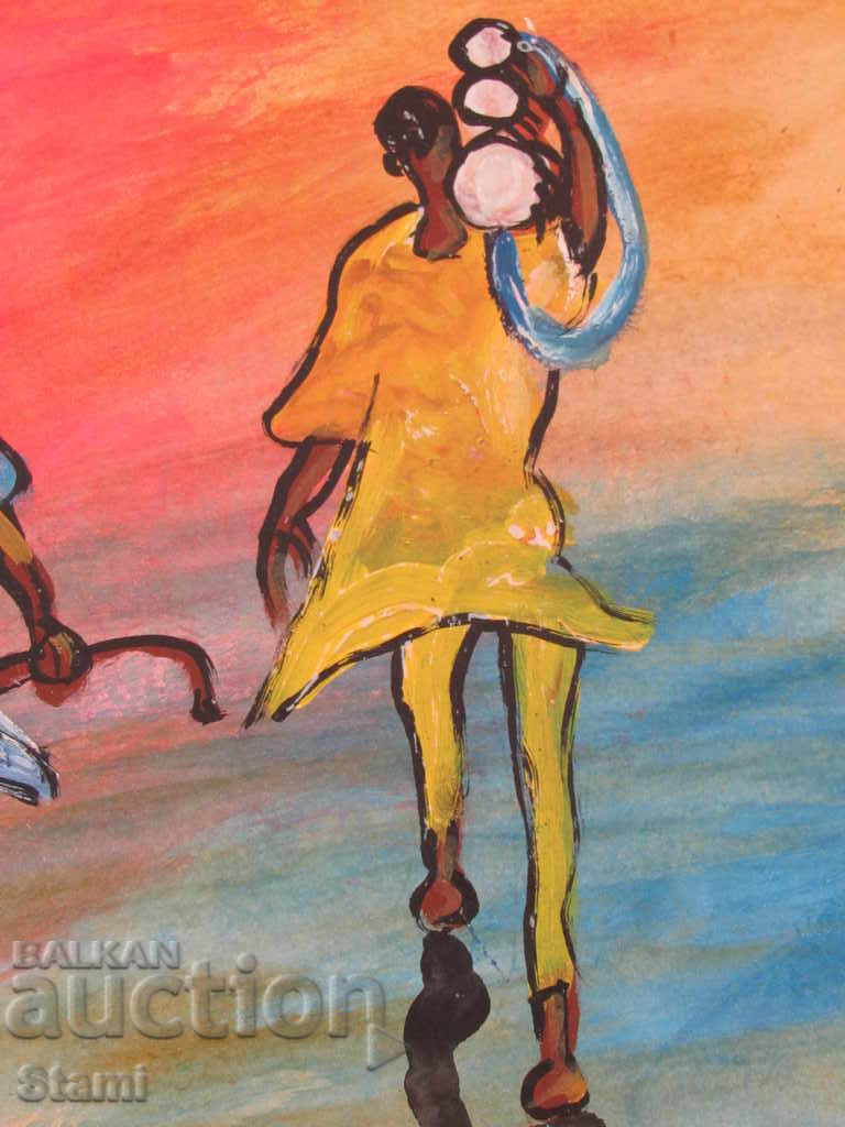 Musicians from Africa - oil painting - 7 Musicians from Africa - oil painting - 7