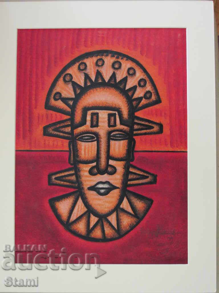 African mask painting with oil paint with price 66.00 BGN | € 33.75 African mask painting with oil paint with price 66.00 BGN | € 33.75