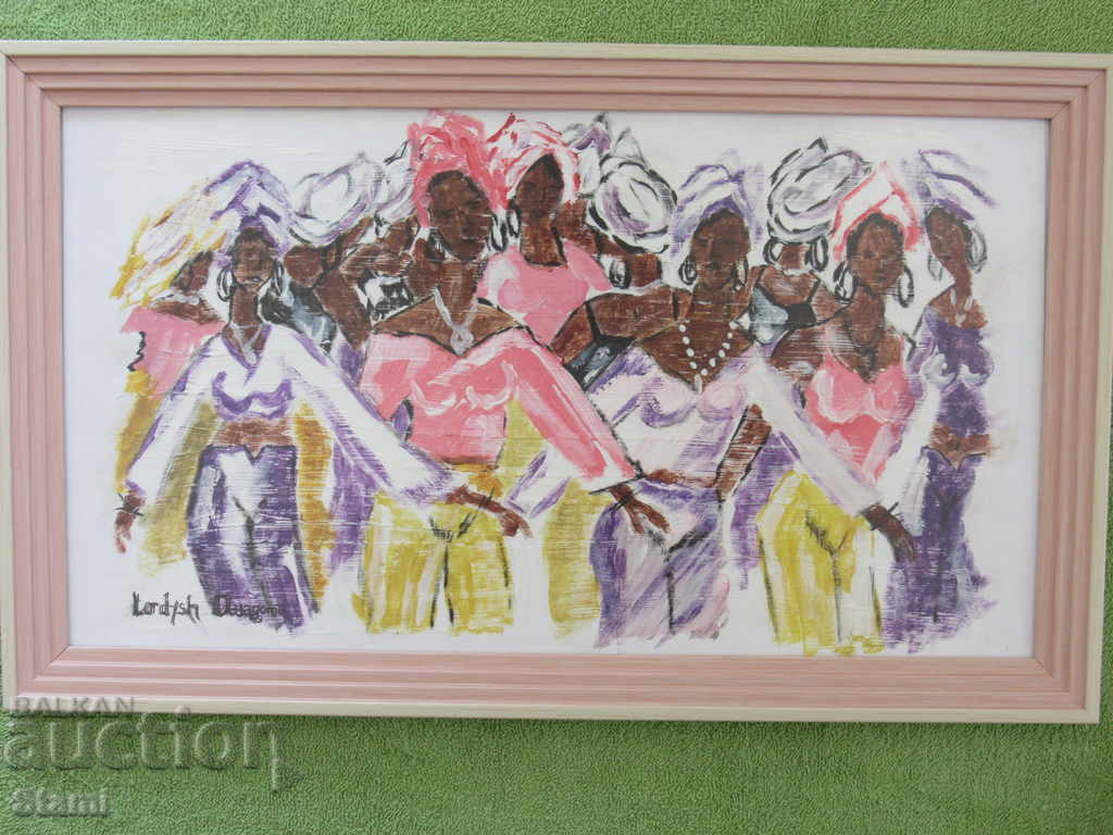 Dancing women - painting with oil