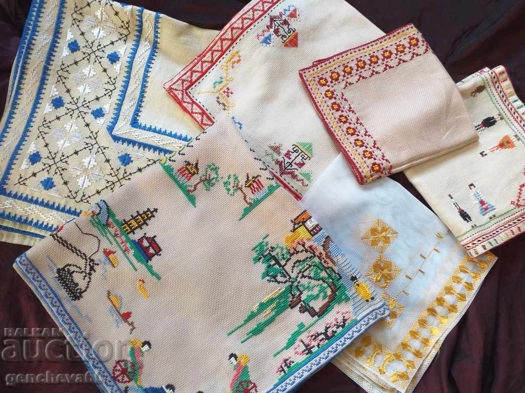 Beautiful, various checkered hand embroidery