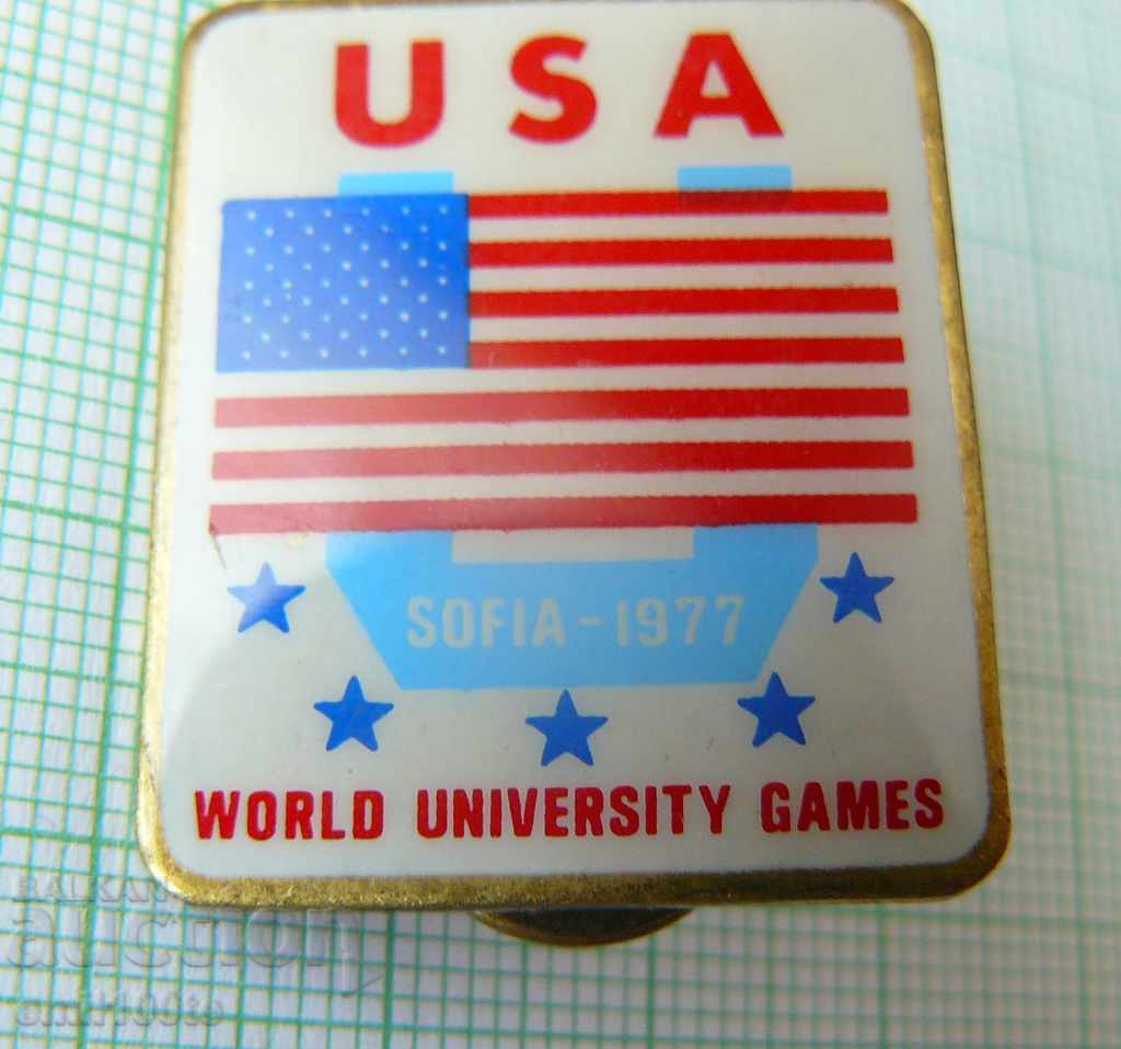 Delivery of Badge - The United States Team for Universiade Sofia 1977
