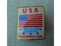 Badge - Echipa Statelor Unite pentru Universiada Sofia 1977