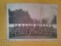 Old Photo Soldiers officers rota light machine gun