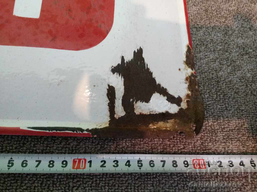 Huge Old Rare Enamel Plate - 5