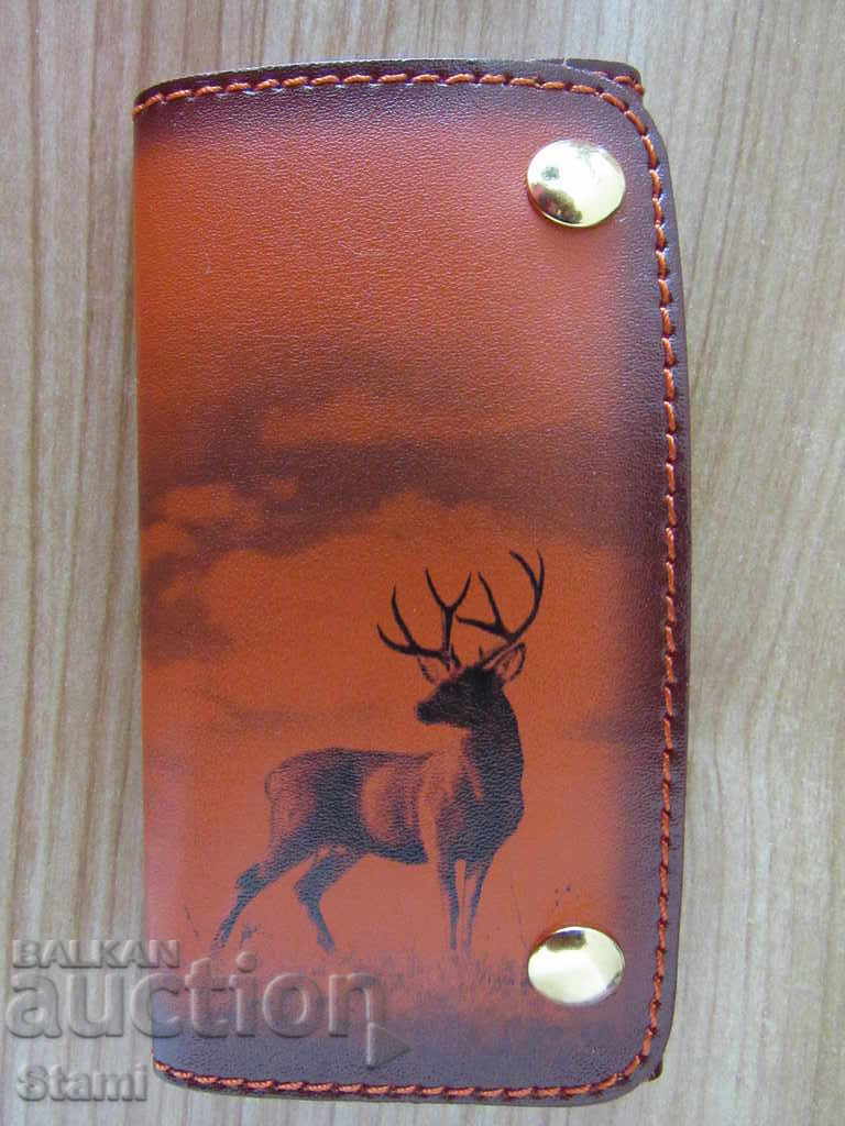 Authentic Mongolian Moose Leather Keychain-26