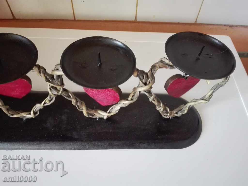 Auction Large metal candleholder. Auction Large metal candleholder.