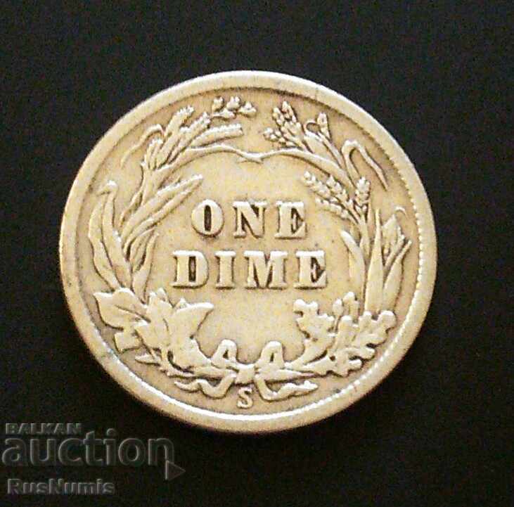 United States. One dime 1916 g S / Barber dime /. Silver. Rare !!!