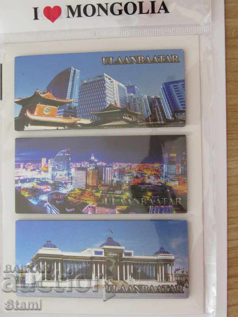 Sets three metal magnets from Mongolia-series-1 with price 13.00 BGN | € 6.65
