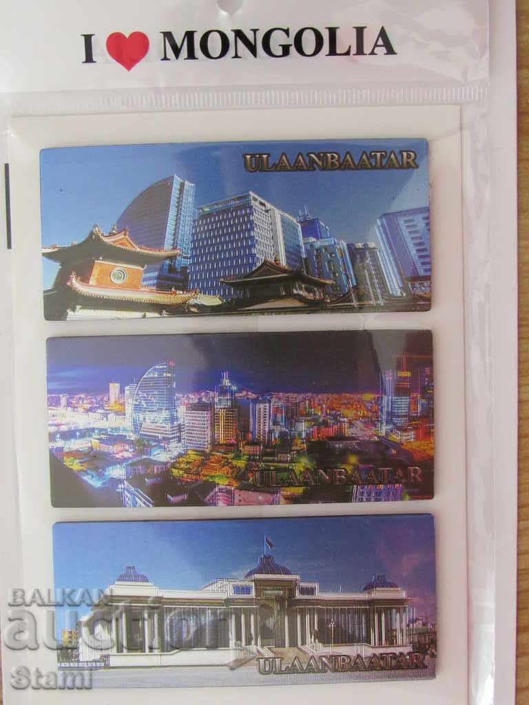 Auction  Sets three metal magnets from Mongolia-series-1