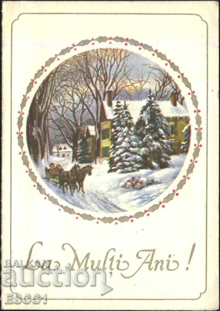 New Year 1989 postcard from Romania