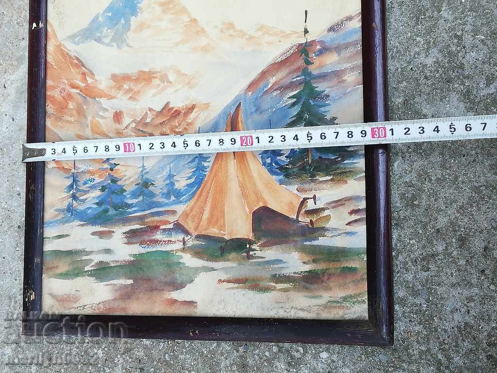 Old 20th-century watercolor taken from a banker's house - 5 Old 20th-century watercolor taken from a banker's house - 5