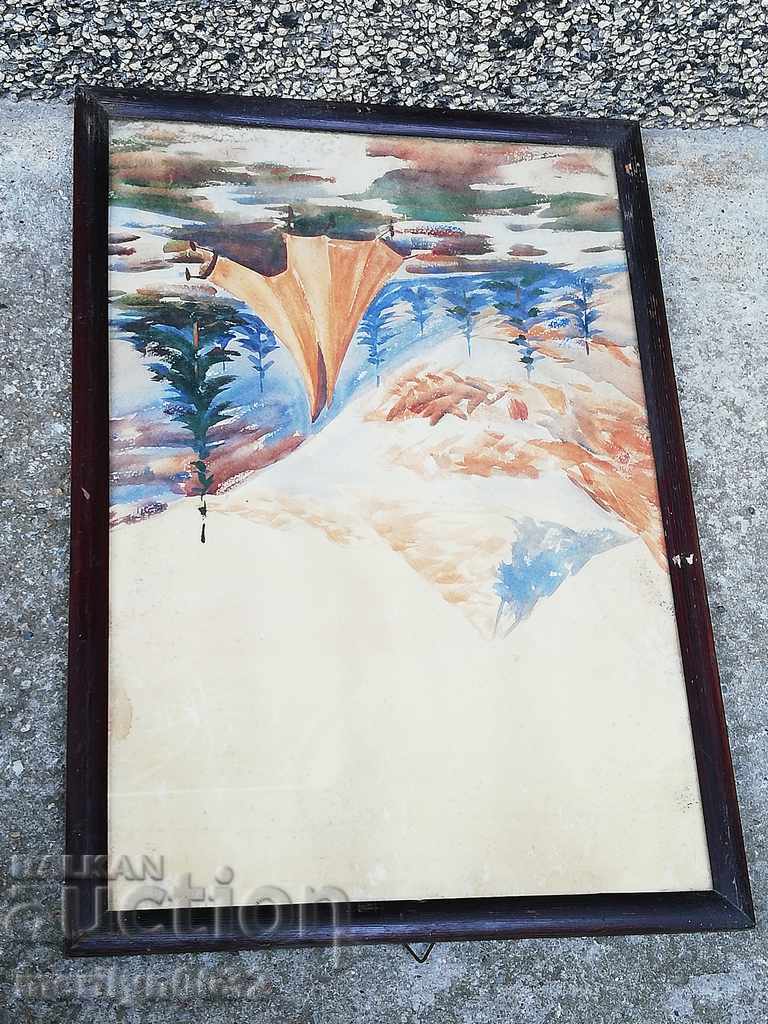 Old 20th-century watercolor taken from a banker's house - 7 Old 20th-century watercolor taken from a banker's house - 7