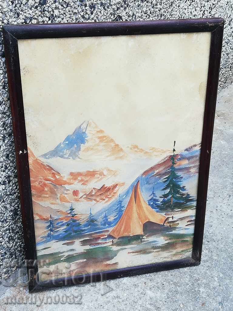 Old 20th-century watercolor taken from a banker's house