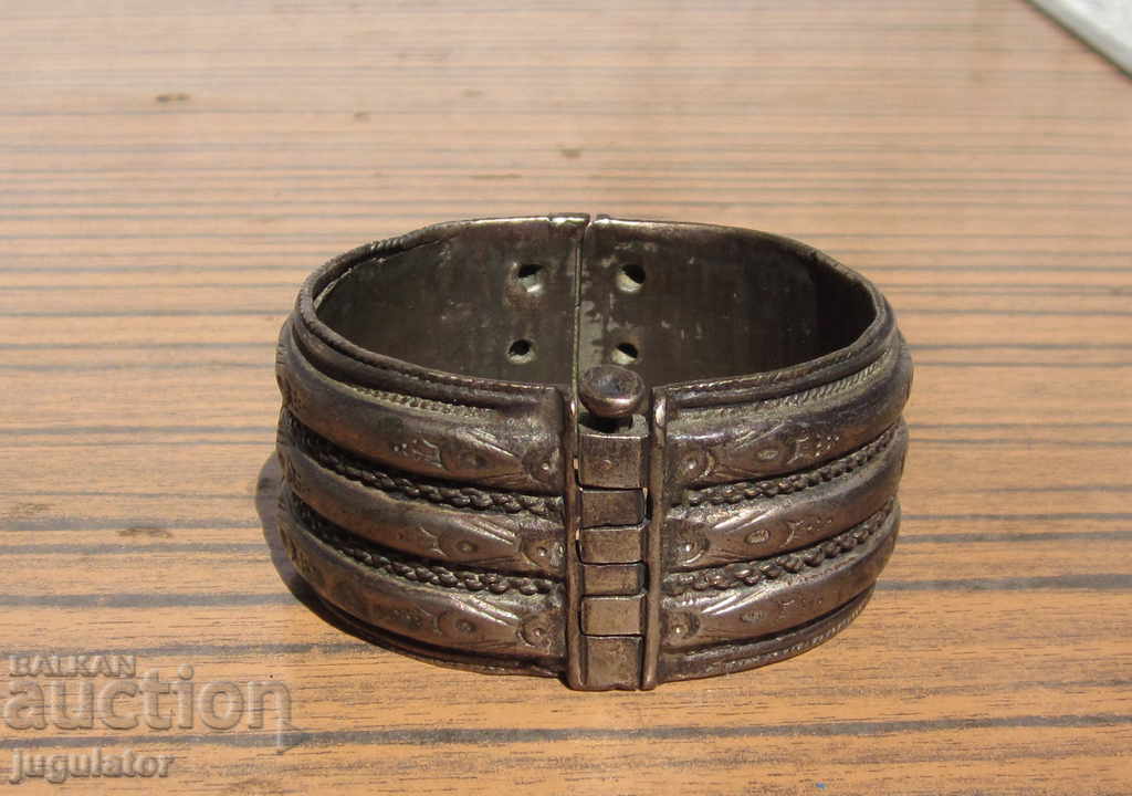 old Bulgarian folk revival silver bracelet