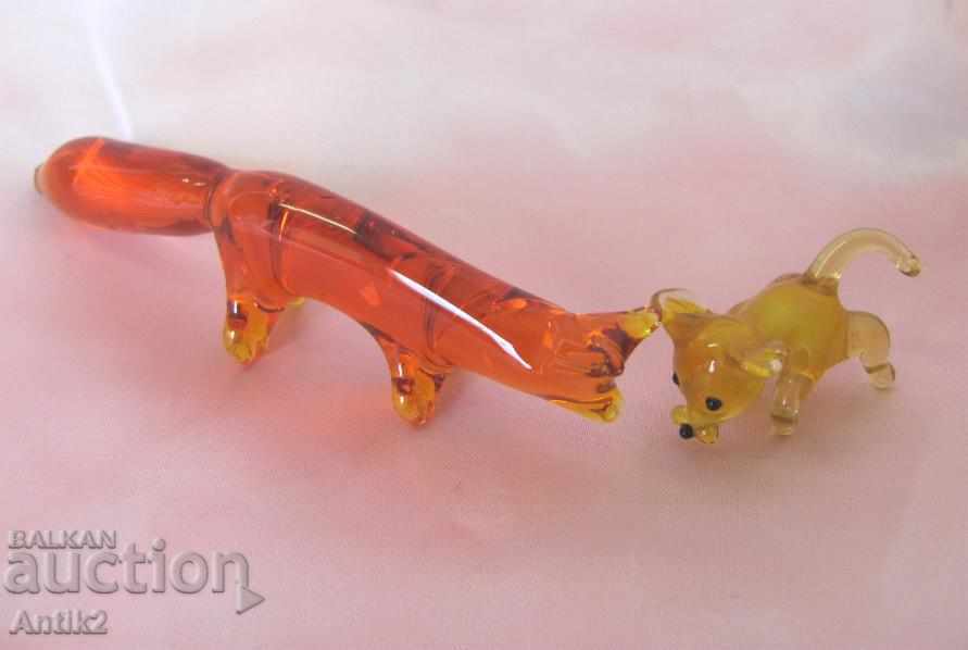 Auction Old Crystal Glass Figurines 3 pieces Auction Old Crystal Glass Figurines 3 pieces