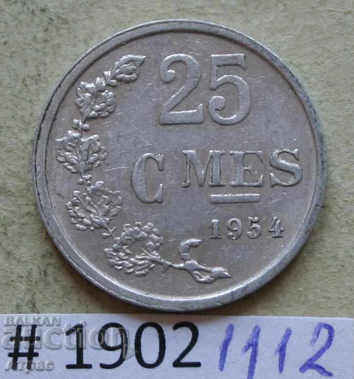 25 сантима 1954 Люксембург