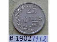 25 centimeters 1954 Luxembourg