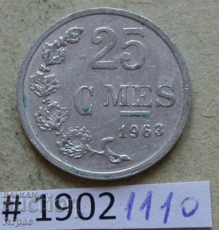 25 сантима 1963 Люксембург