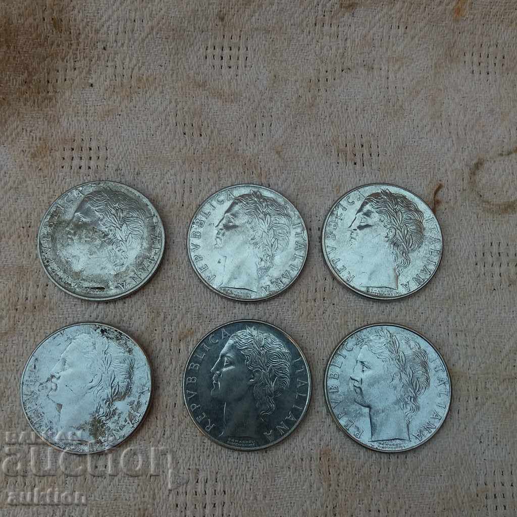 Delivery of COLLECTION OF 6 PIECES PER 100 PIECES ITALY DIFFERENT YEARS Delivery of COLLECTION OF 6 PIECES PER 100 PIECES ITALY DIFFERENT YEARS