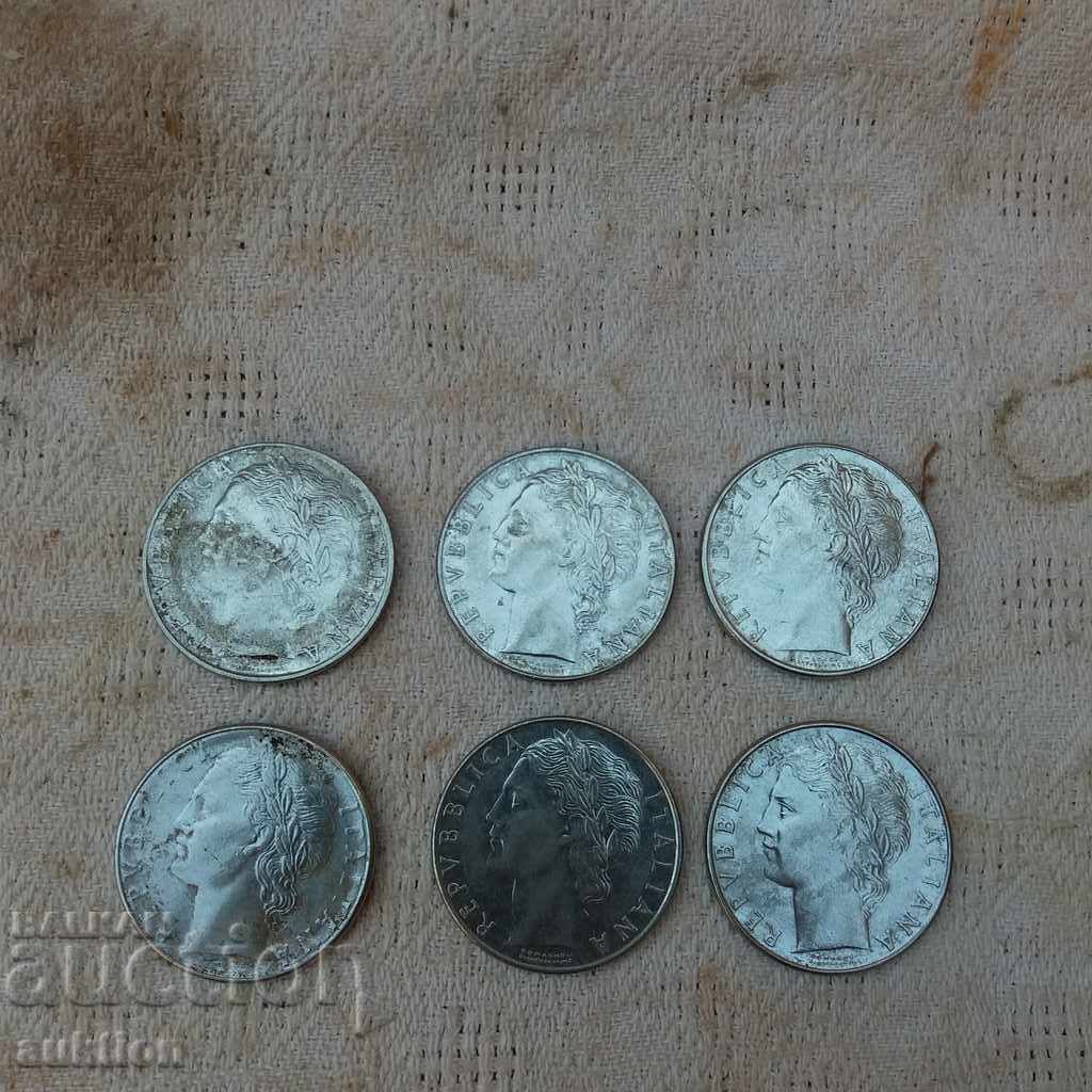 COLLECTION OF 6 PIECES PER 100 PIECES ITALY DIFFERENT YEARS - 5 COLLECTION OF 6 PIECES PER 100 PIECES ITALY DIFFERENT YEARS - 5