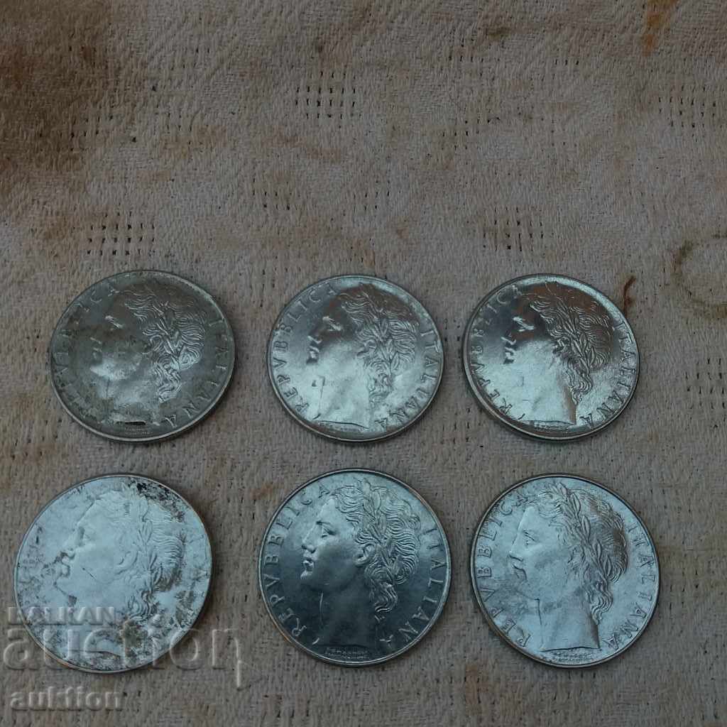 COLLECTION OF 6 PIECES PER 100 PIECES ITALY DIFFERENT YEARS - 7 COLLECTION OF 6 PIECES PER 100 PIECES ITALY DIFFERENT YEARS - 7