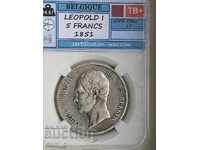 5 franci 1851 Belgia