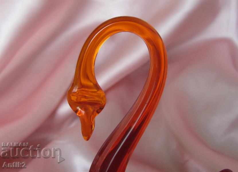 Auction Old Crystal Potassium Glass Figurine-Swan Auction Old Crystal Potassium Glass Figurine-Swan