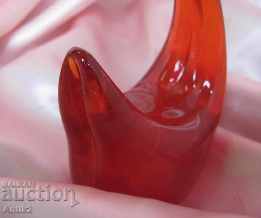 Old Crystal Potassium Glass Figurine-Swan - 6 Old Crystal Potassium Glass Figurine-Swan - 6