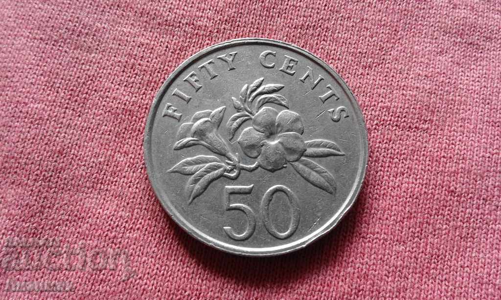 50 цента 1987 г. Сингапур