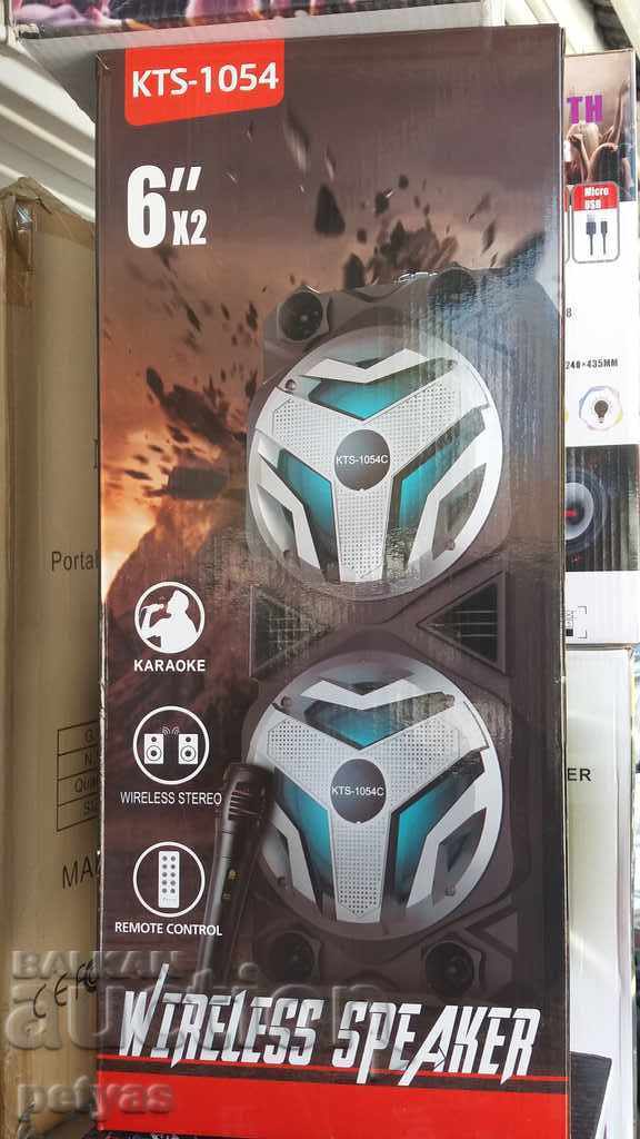 2х6 "ΔΙΠΛΟ ενεργό ηχείο με μικρόφωνο Karaoke: KTΣ 1054 - 6