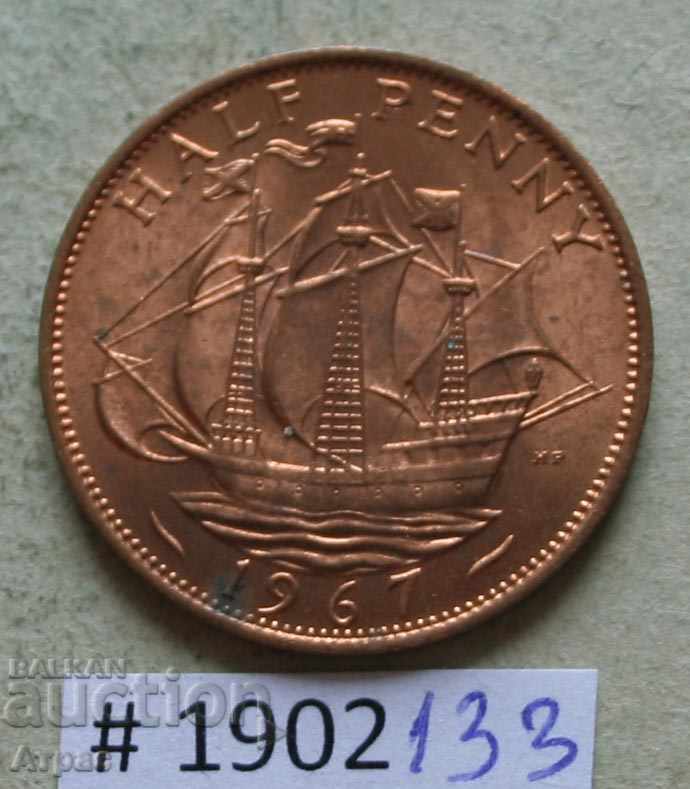 1 \ 2 penny 1967 Marea Britanie - timbru -UNC