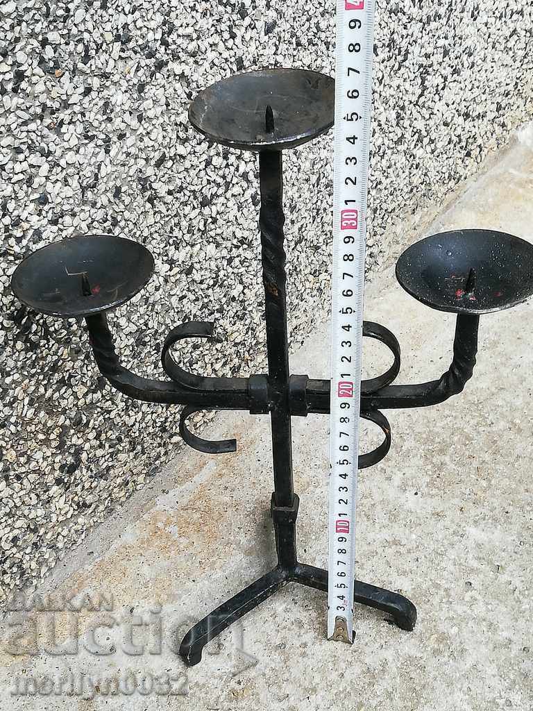 Old forged candlestick, candle with price 39.00 BGN | € 19.94