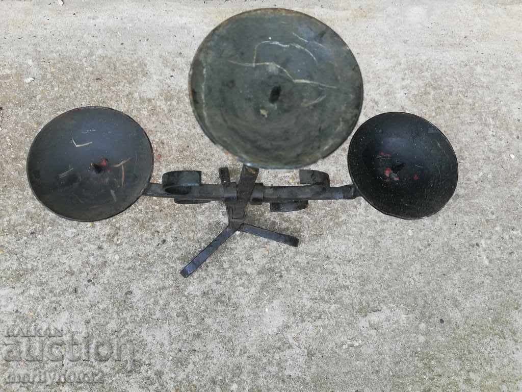 Old forged candlestick, candle - 5