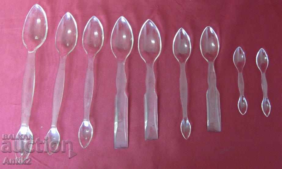 Set of Old Spatula Spoons 9 pieces