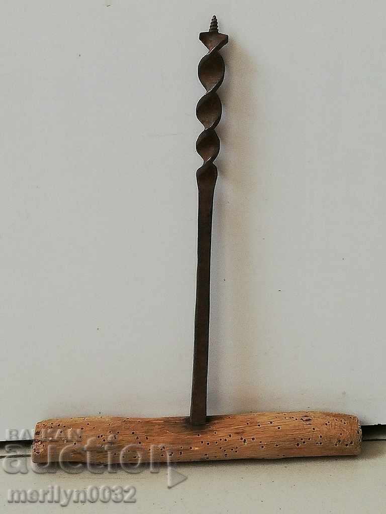 Auction Ancient crutch, burgundy, screwdriver, wrought iron Auction Ancient crutch, burgundy, screwdriver, wrought iron