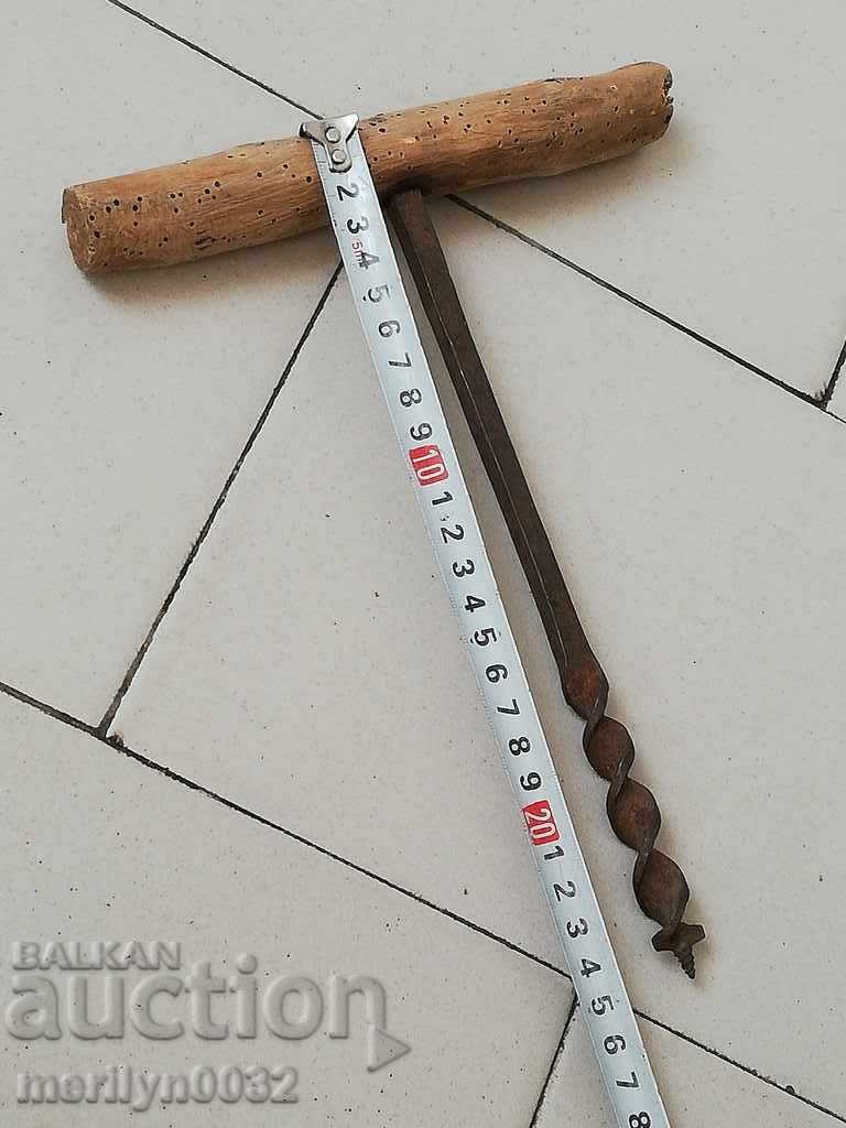 Ancient crutch, burgundy, screwdriver, wrought iron - 5 Ancient crutch, burgundy, screwdriver, wrought iron - 5