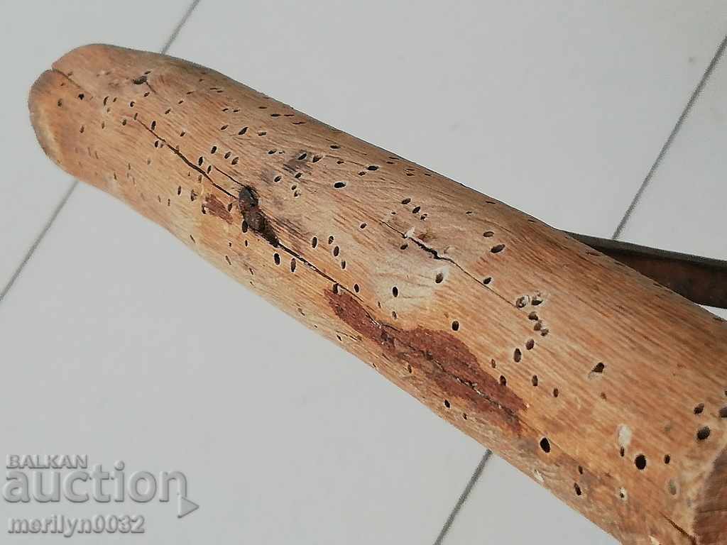 Ancient crutch, burgundy, screwdriver, wrought iron - 6 Ancient crutch, burgundy, screwdriver, wrought iron - 6