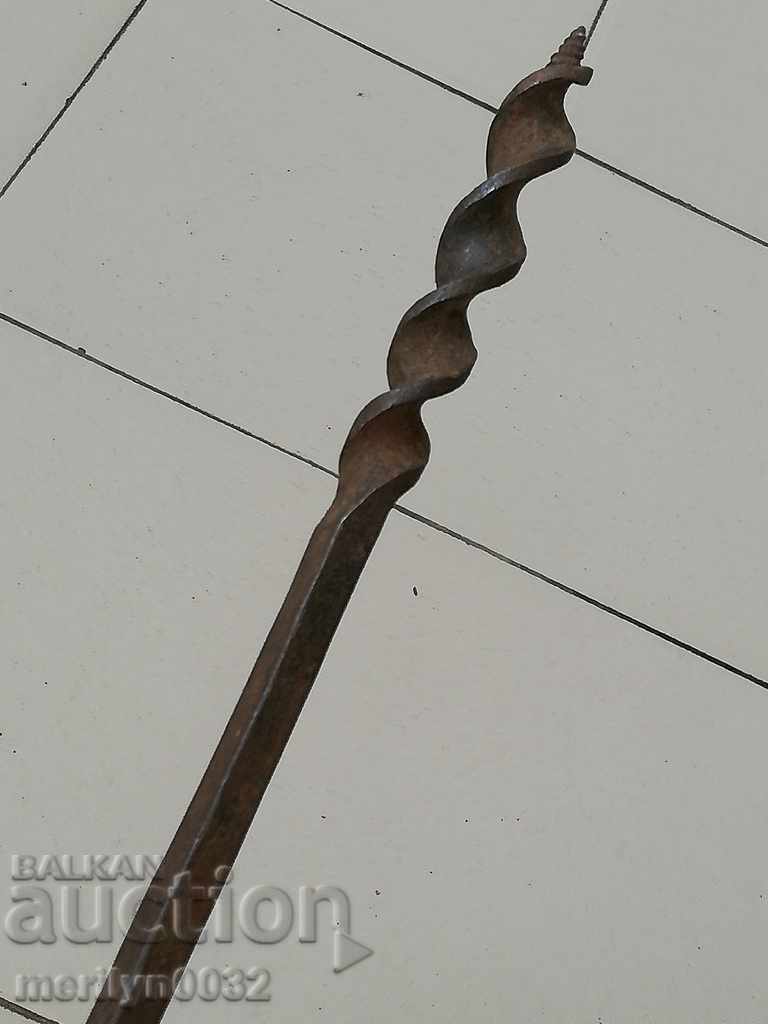 Ancient crutch, burgundy, screwdriver, wrought iron - 7 Ancient crutch, burgundy, screwdriver, wrought iron - 7