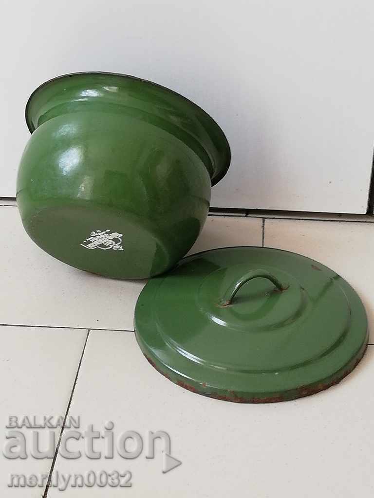 Auction Enameled pot, pot, enameled pot, lid, NRB enamel Auction Enameled pot, pot, enameled pot, lid, NRB enamel