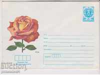 Postage envelope with the sign 5 in 1985 FLOWER ROSE 2274
