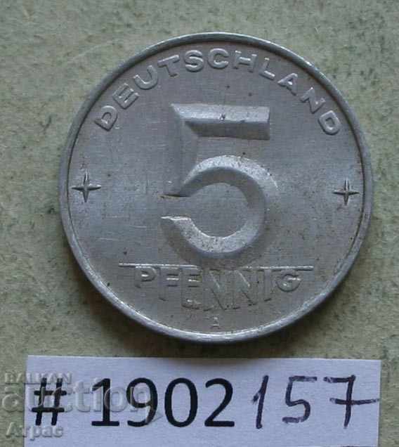 5 пфениг 1952 А   -ГДР