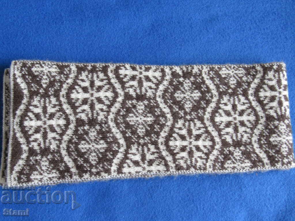 Scarf in alpine pattern, 100% organic wool, Mongolia-6