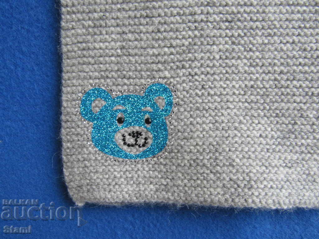 Gray children's shawl, 100% organic wool, Mongolia-9 with price 48.00 BGN | € 24.54 Gray children's shawl, 100% organic wool, Mongolia-9 with price 48.00 BGN | € 24.54