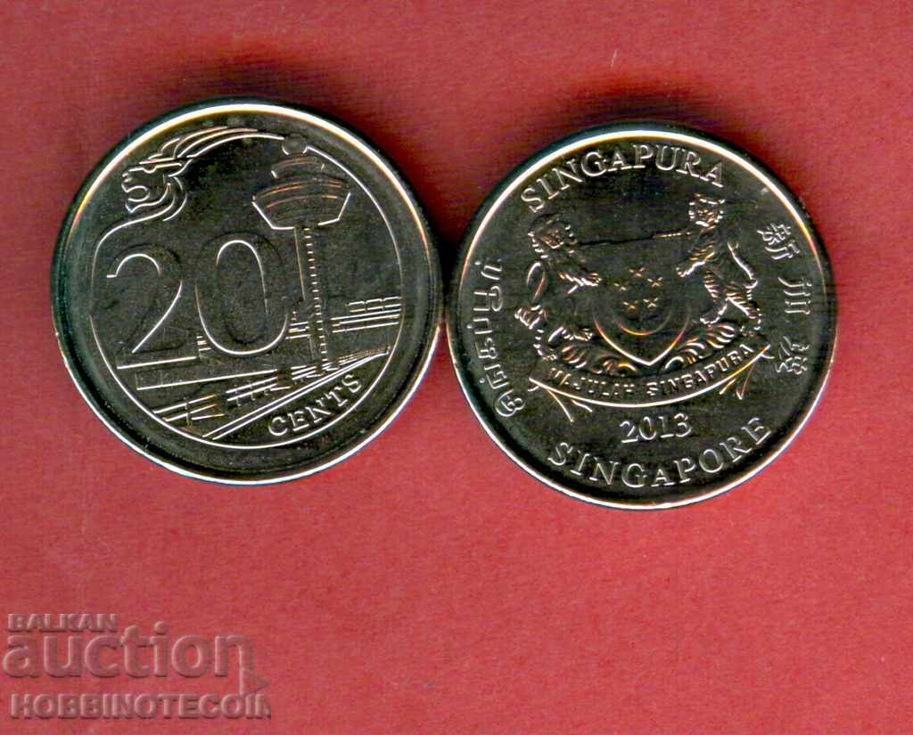 SINGAPORE SINGAPORE 0.20 20 Cents issue 2013 NEW UNC