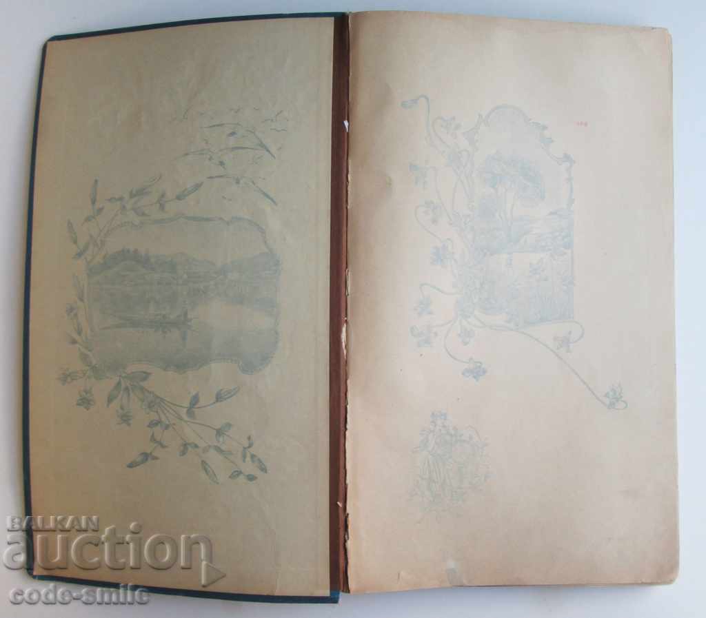 Beautiful old album for cards and photos with rich decoration - 6
