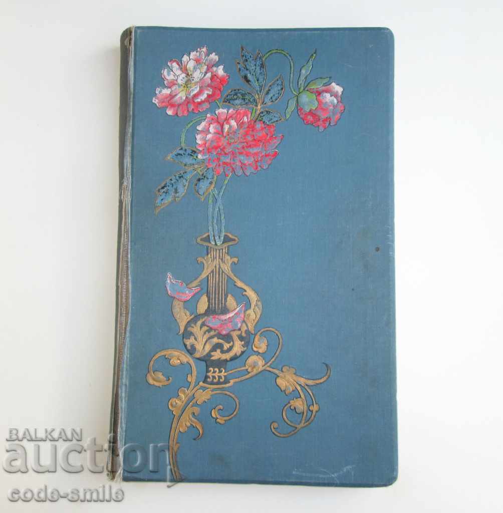 Beautiful old album for cards and photos with rich decoration