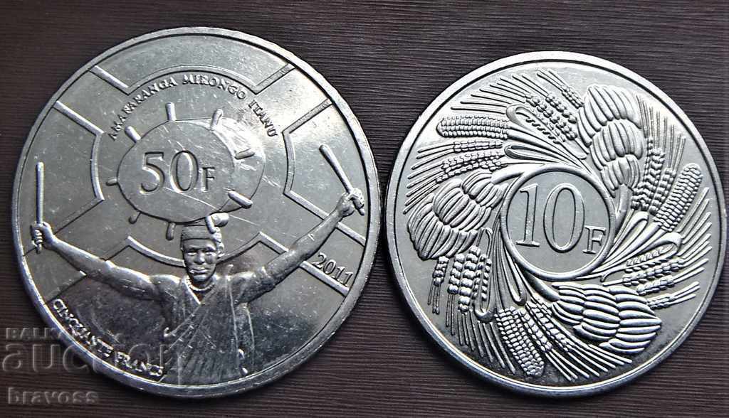 Burundi - LOT - 10 și 50 de franci 2011