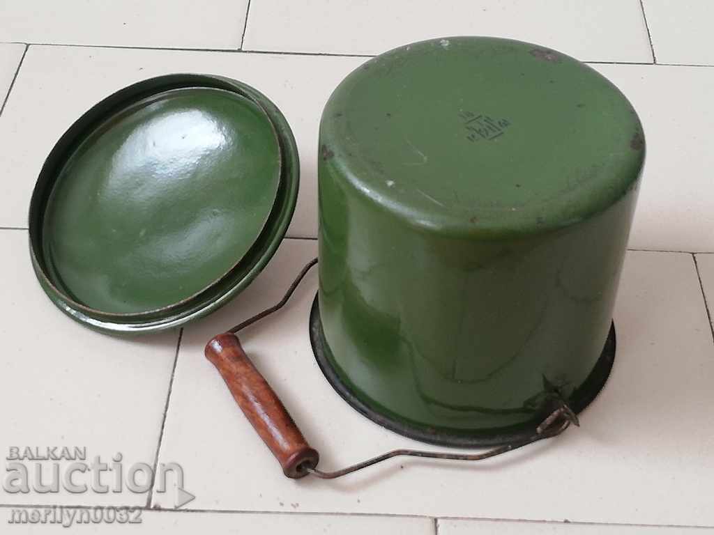 Емайлирано соц канче капак метална чаша канчок емайлиран съд - 7 Емайлирано соц канче капак метална чаша канчок емайлиран съд - 7